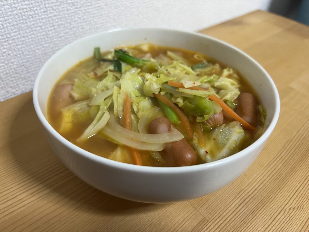 野菜を入れても辛かった