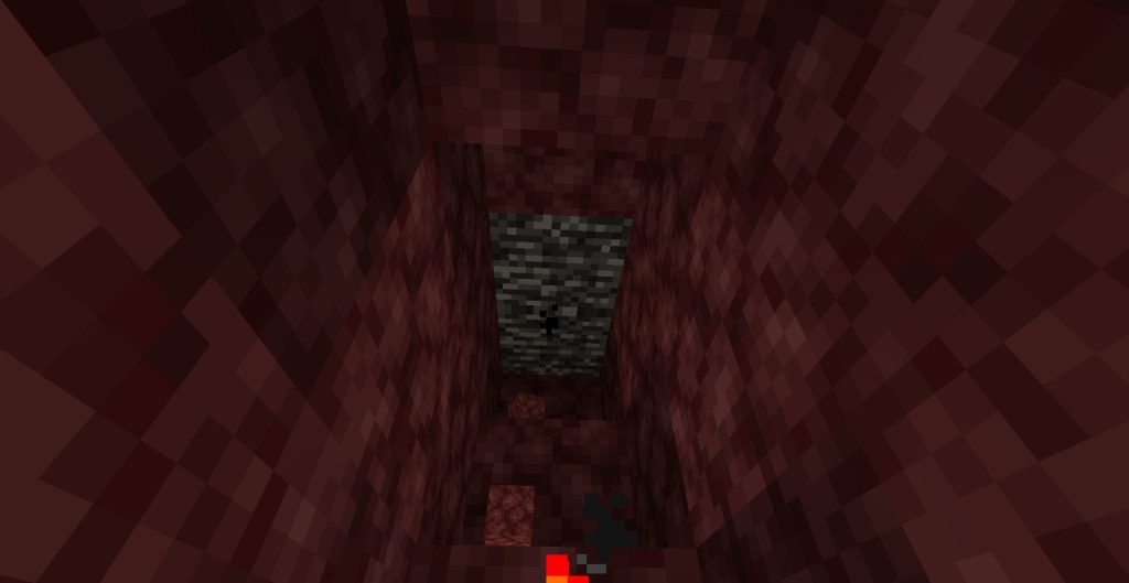 ネザーの天井までの階段を作る、天井に到達