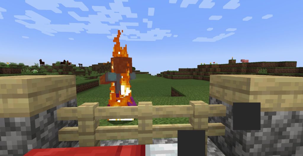 ゾンビが燃えてた